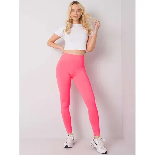 Fashion Hunters Fluo pink women's sports leggings