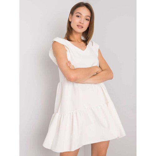Fashion Hunters Ecru dress RUE PARIS with ruffles Cene