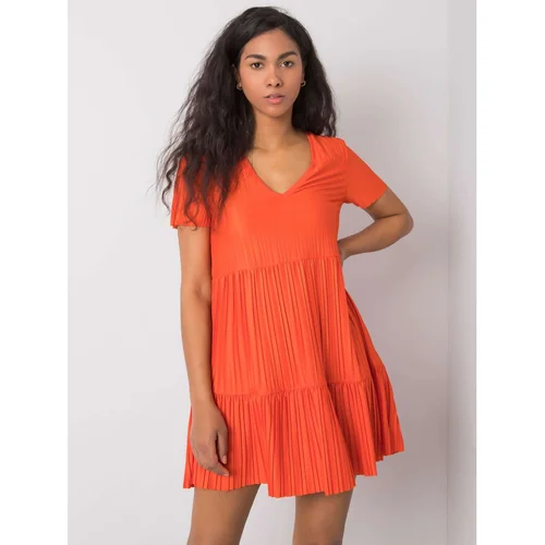 Fashion Hunters Orange Yazmin RUE PARIS pleated dress