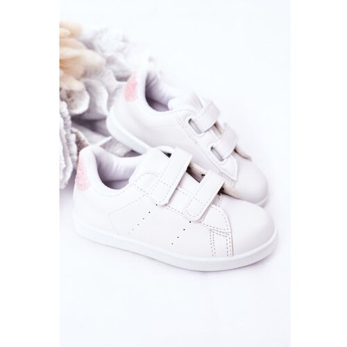 Kesi Children&amp;#039;s Sneakers With Velcro White-Pink Cute Girl Slike