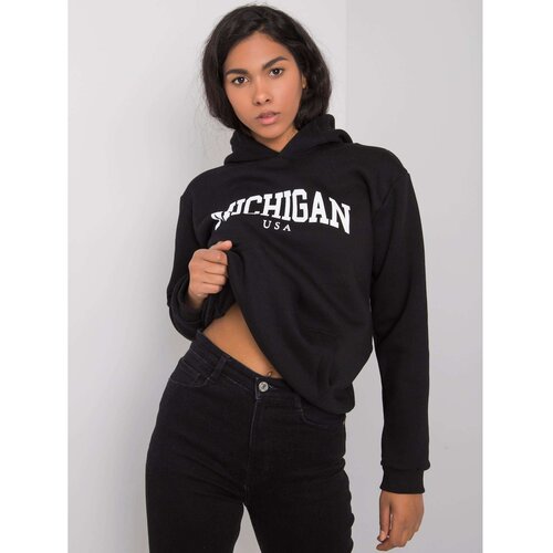 Fashion Hunters RUE PARIS Black women&amp;#039;s kangaroo sweatshirt Slike