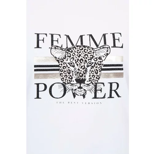 Kesi Blouse with printed Femme white