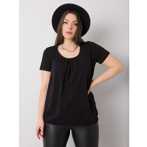 Fashion Hunters Black cotton plus size blouse Slike