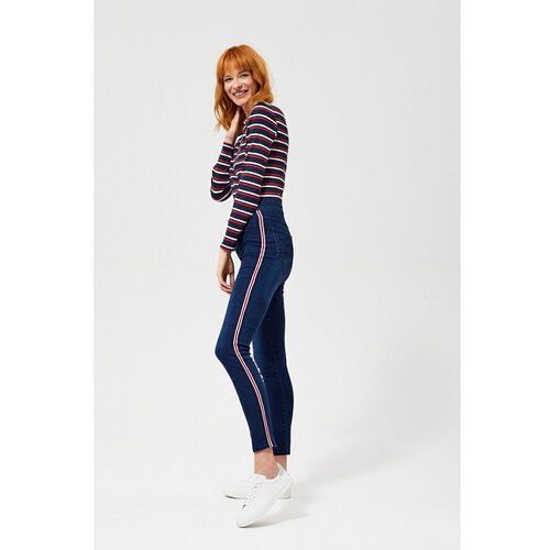 Moodo Jeans with stripes - navy blue Slike
