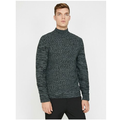 Koton Men's Gray High Collar Knitwear Sweater Cene