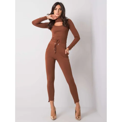 Fashion Hunters Basic brown sweatpants