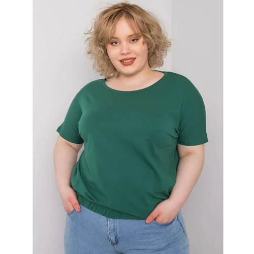 Fashion Hunters Dark green cotton blouse of a larger size