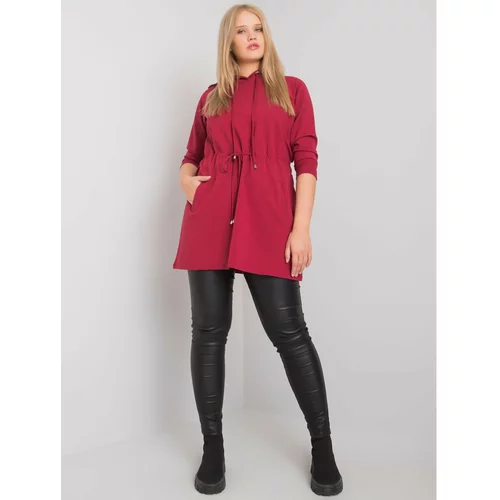 Fashion Hunters Larger burgundy long sweatshirt