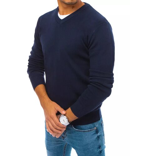 DStreet Men's navy blue sweater WX1722 Slike