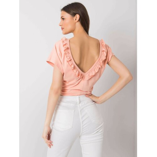 Fashion Hunters Peach blouse with a neckline on the back Slike