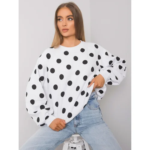 Fashion Hunters Women's black and white polka dot sweatshirt