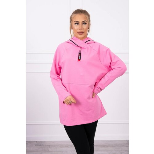 Kesi Tunic with a zipper on the hood Oversize light pink Slike