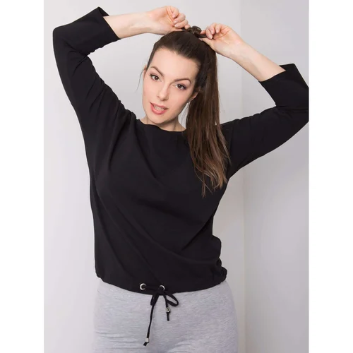 Fashion Hunters Black cotton plus size blouse