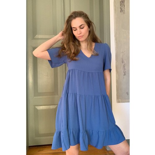 Trendyol Ženska haljina Širokog kroja plave boje Slike