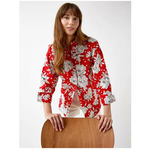 Koton Floral Pattern Shirt Long Sleeve Cotton