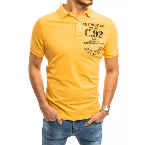 DStreet Men's yellow polo shirt PX0461 Cene