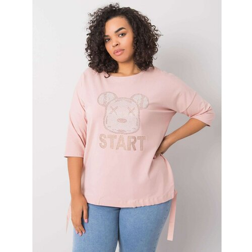 Fashion Hunters Prašnjava ružičasta bluza sa sjajnom aplikacijom Slike