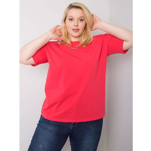 Fashion Hunters Plus size coral t-shirt in cotton Slike