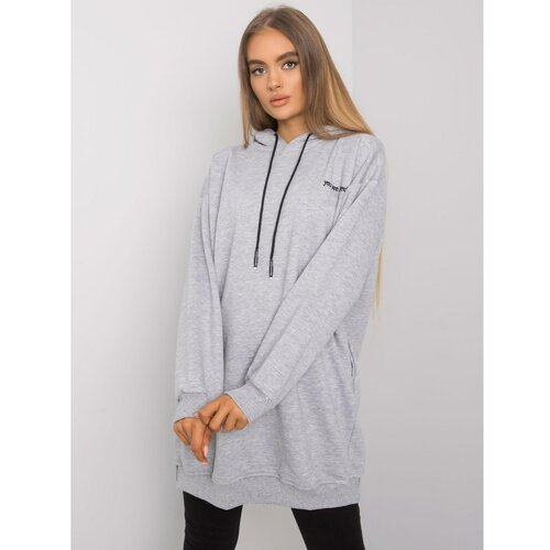 Fashion Hunters Gray melange women's hooded sweatshirt Slike