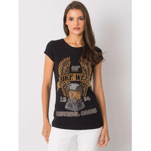 Fashion Hunters Black women's t-shirt with application