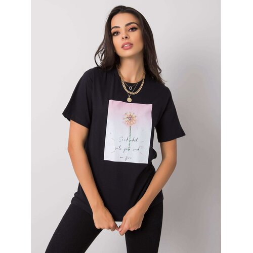 Fashion Hunters Women&amp;#039;s black t-shirt with a print Slike