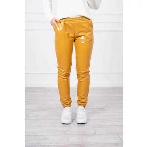 Kesi Double-layer trousers with velor mustard