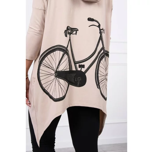 Kesi Sweatshirt with a bicycle print beige