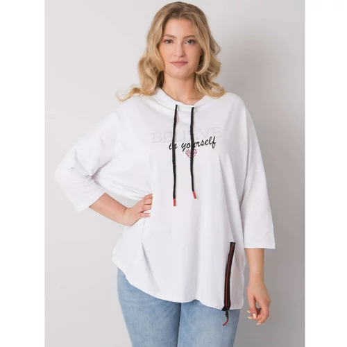 Fashion Hunters Oversized white blouse with shiny patches