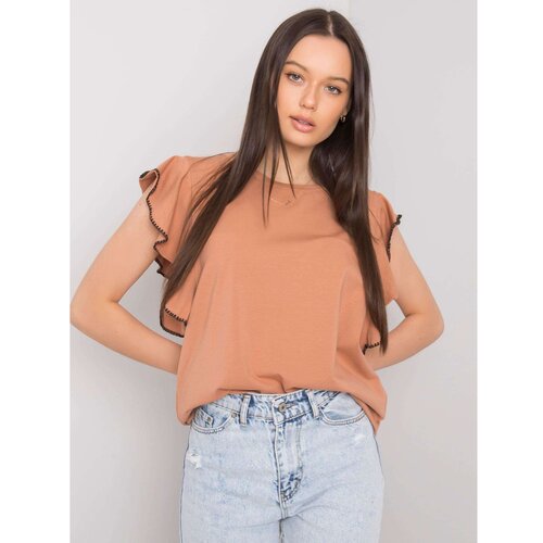 Fashion Hunters Camel blouse with decorative sleeves Slike