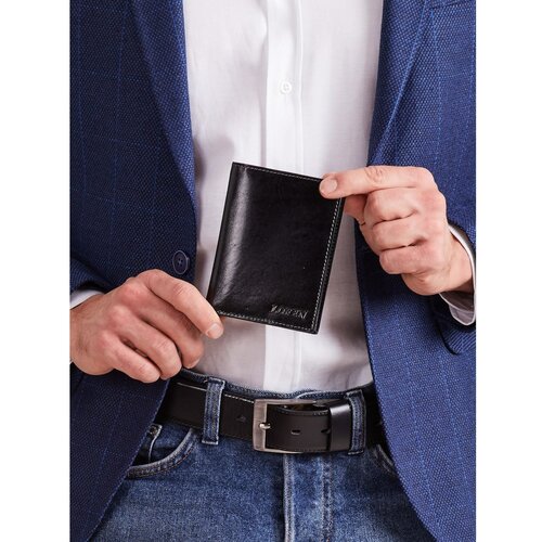 Fashion Hunters Men´s black leather wallet Slike