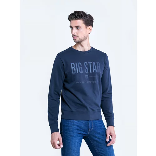 Big Star Man's Sweatshirt Sweat 152527 Blue Knitted-403