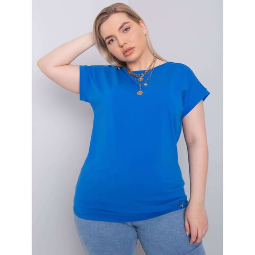 Fashion Hunters Dark blue plus size cotton t-shirt Slike