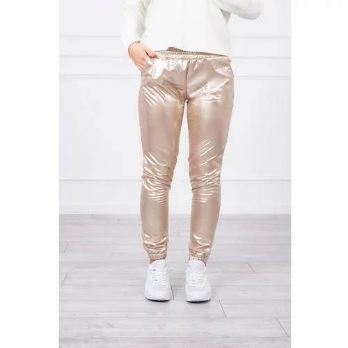 Kesi Double-layer trousers with velor beige