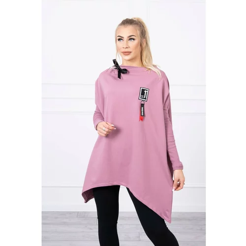 Kesi Oversize sweatshirt with asymmetrical sides dark pink