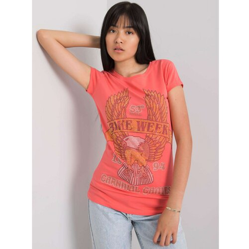 Fashion Hunters Ženska koraljna majica sa aplikacijom Slike