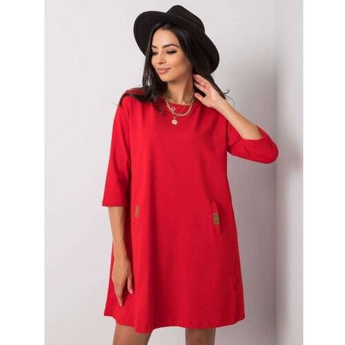 Fashion Hunters Red loose dress braon | tamnocrvena | crvena Slike