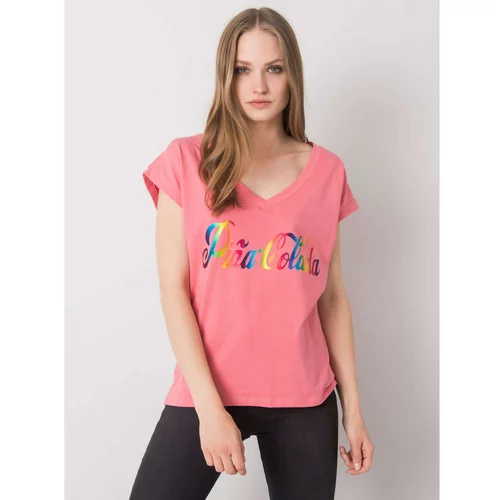 Fashion Hunters Pink t-shirt with a colorful print
