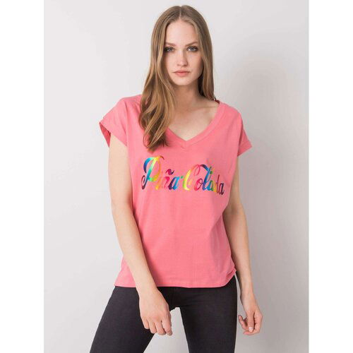 Fashion Hunters Ružičasta majica sa šarenim printom Slike