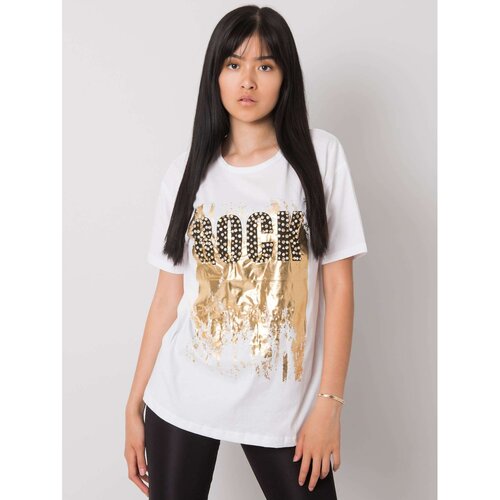 Fashion Hunters White t-shirt with inscription and application Slike