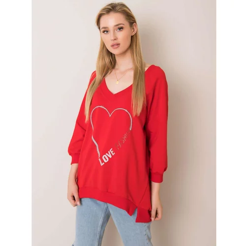 Fashion Hunters Red sweatshirt with applications
