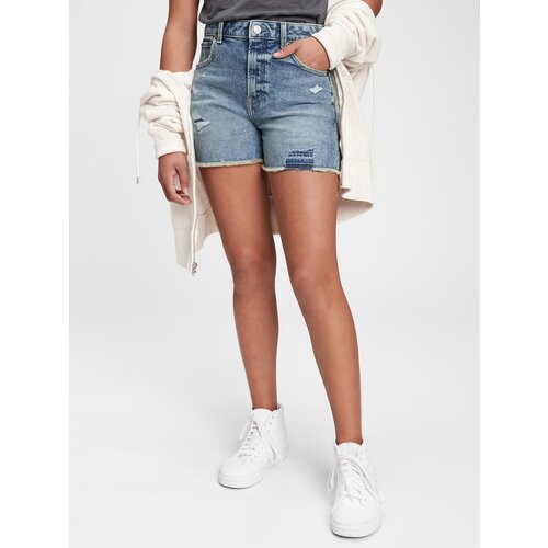 GAP Kids Denim Shorts Teen Sky High-Rise Denim Shorts With Stret - Girls Cene
