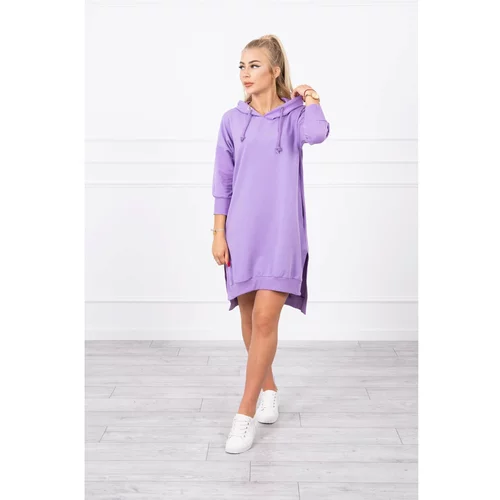 Kesi Dress with a hood and longer back purple