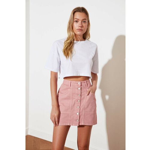 Trendyol Ženska traper suknja bijela smeđa | pink Slike