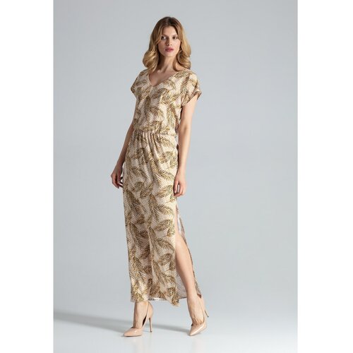Figl Ženska haljina M668 siva | smeđa | krema Cene