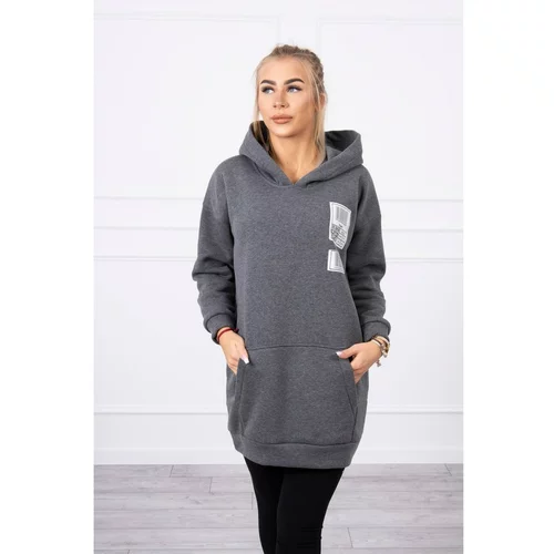 Kesi Hooded sweatshirt with patches graphite