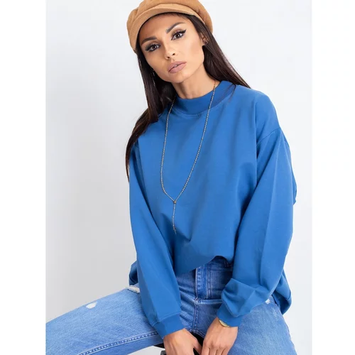Fashionhunters Basic blue cotton sweatshirt