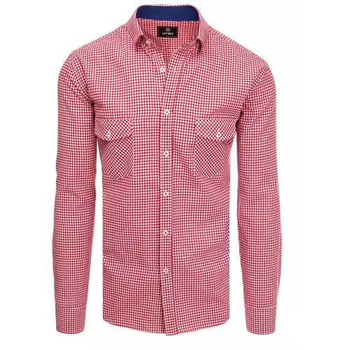 DStreet Men's red and white checkered shirt DX2122