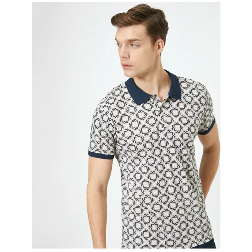 Koton Men's Polo Neck Short Sleeve Patterned T-Shirt