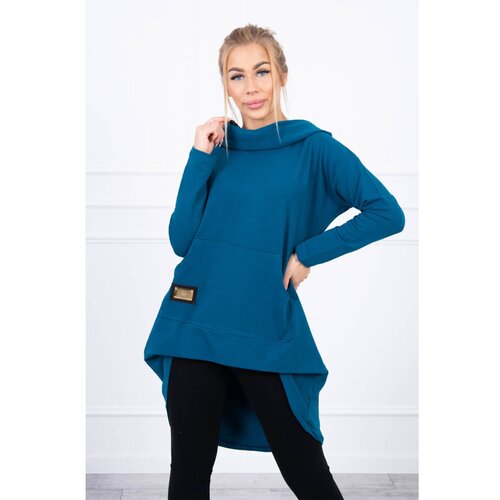 Kesi Sweatshirt with long back and hood marine Slike