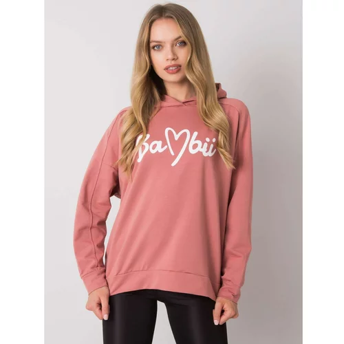 Fashion Hunters Dusty pink women's sweatshirt with pockets